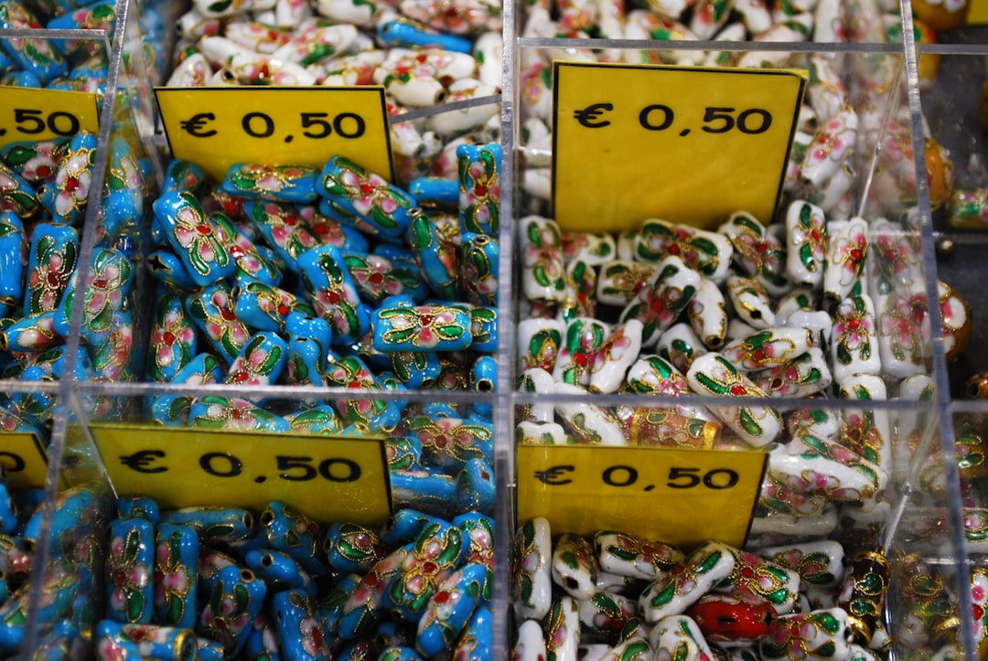 A display case filled with lots of colorful candies